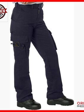 Women's EMT Cargo Pants - Polyester Cotton Blend - 9 Pockets - Reinforced Knees